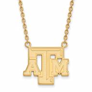 Texas A&M Aggies NCAA Sterling Silver Gold Plated Large Pendant Necklace