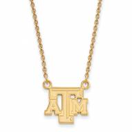 Texas A&M Aggies NCAA Sterling Silver Gold Plated Small Pendant Necklace