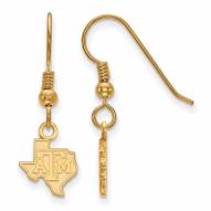 Texas A&M Aggies Sterling Silver Gold Plated Extra Small Dangle Earrings