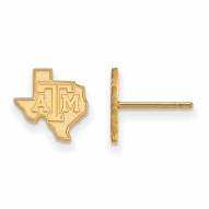 Texas A&M Aggies Sterling Silver Gold Plated Extra Small Post Earrings
