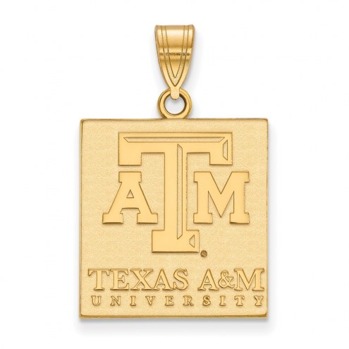 Texas A&M Aggies Sterling Silver Gold Plated Large Pendant