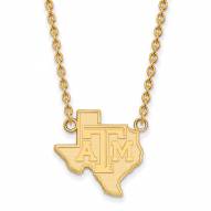 Texas A&M Aggies Sterling Silver Gold Plated Large Pendant Necklace