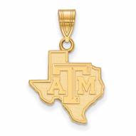 Texas A&M Aggies Sterling Silver Gold Plated Medium Pendant