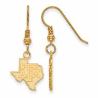 Texas A&M Aggies Sterling Silver Gold Plated Small Dangle Earrings