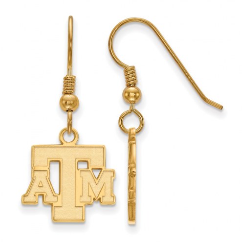 Texas A&M Aggies Sterling Silver Gold Plated Small Dangle Earrings