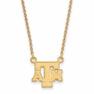 Texas A&M Aggies Sterling Silver Gold Plated Small Pendant Necklace