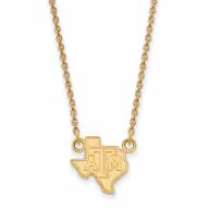 Texas A&M Aggies Sterling Silver Gold Plated Small Pendant Necklace