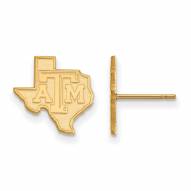 Texas A&M Aggies Sterling Silver Gold Plated Small Post Earrings