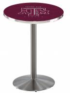 Texas A&M Aggies Stainless Steel Bar Table with Round Base