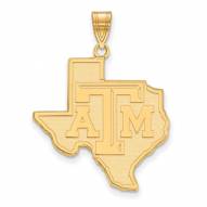 Texas A&M Aggies Sterling Silver Gold Plated Extra Large Pendant