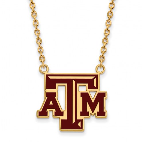 Texas A&M Aggies Sterling Silver Gold Plated Large Pendant Necklace