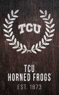 Texas Christian Horned Frogs 11" x 19" Laurel Wreath Sign