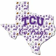 Texas Christian Horned Frogs 12" Floral State Sign