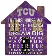 Texas Christian Horned Frogs 12" House Sign