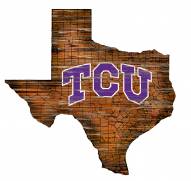 Texas Christian Horned Frogs 12" Roadmap State Sign