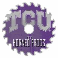 Texas Christian Horned Frogs 12" Rustic Circular Saw Sign