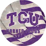Texas Christian Horned Frogs 12" Team Color Flag Circle Sign