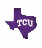 Texas Christian Horned Frogs 12" Team Color Logo State Sign
