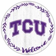 Texas Christian Horned Frogs 12" Welcome Circle Sign