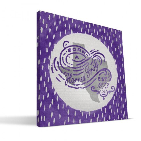 Texas Christian Horned Frogs 12&quot; x 12&quot; Born a Fan Canvas Print