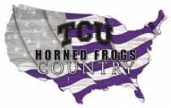 Texas Christian Horned Frogs 15" USA Flag Cutout Sign