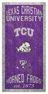 Texas Christian Horned Frogs 6" x 12" Heritage Sign