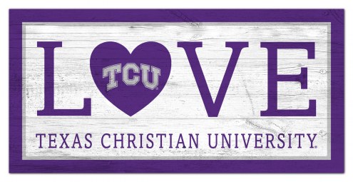 Texas Christian Horned Frogs 6&quot; x 12&quot; Love Sign