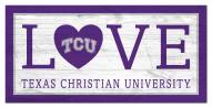 Texas Christian Horned Frogs 6" x 12" Love Sign