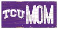 Texas Christian Horned Frogs 6" x 12" Mom Sign
