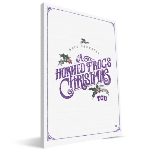 Texas Christian Horned Frogs 8&quot; x 12&quot; Merry Little Christmas Canvas Print