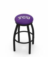 Texas Christian Horned Frogs Black Swivel Bar Stool with Accent Ring