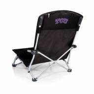 Texas Christian Horned Frogs Black Tranquility Beach Chair