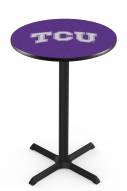 Texas Christian Horned Frogs Black Wrinkle Bar Table with Cross Base