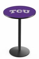 Texas Christian Horned Frogs Black Wrinkle Bar Table with Round Base