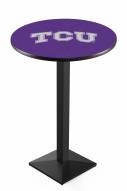 Texas Christian Horned Frogs Black Wrinkle Pub Table with Square Base