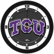 Texas Christian Horned Frogs Carbon Fiber Wall Clock