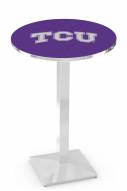 Texas Christian Horned Frogs Chrome Bar Table with Square Base