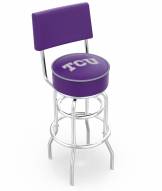 Texas Christian Horned Frogs Chrome Double Ring Swivel Barstool with Back
