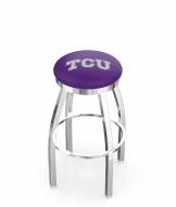 Texas Christian Horned Frogs Chrome Swivel Bar Stool with Accent Ring