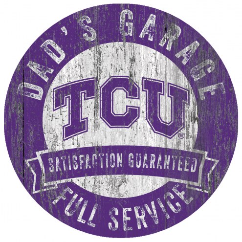 Texas Christian Horned Frogs Dad's Garage Sign