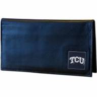 Texas Christian Horned Frogs Deluxe Leather Checkbook Cover