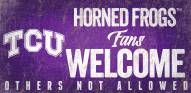 Texas Christian Horned Frogs Fans Welcome Wood Sign