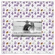 Texas Christian Horned Frogs Floral Pattern 10" x 10" Picture Frame