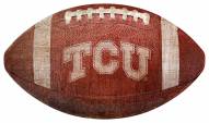 Texas Christian Horned Frogs Football Shaped Sign