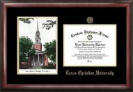Texas Christian Horned Frogs Gold Embossed Diploma Frame with Campus Images Lithograph