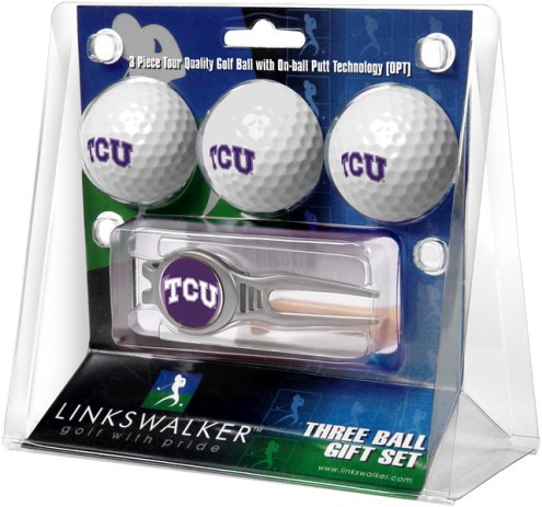 Texas Christian Horned Frogs Golf Ball Gift Pack with Kool Tool