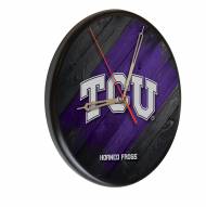 Texas Christian Horned Frogs Digitally Printed Wood Clock