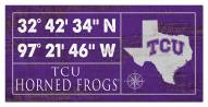 Texas Christian Horned Frogs Horizontal Coordinate 6" x 12" Sign