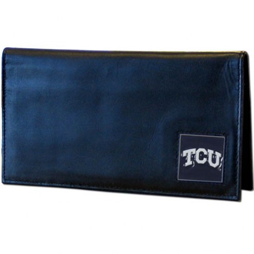 Texas Christian Horned Frogs Leather Checkbook Cover