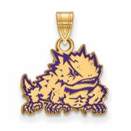 Texas Christian Horned Frogs Sterling Silver Gold Plated Small Pendant